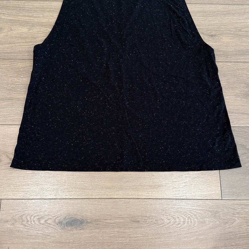 LULULEMON Black White Speckle All Yours Boyfriend Tank Active Muscle Top Size 12 - Picture 5 of 11
